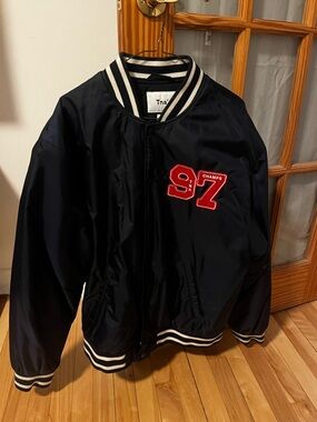 Tna Navy Bomber Jacket with Red Patch